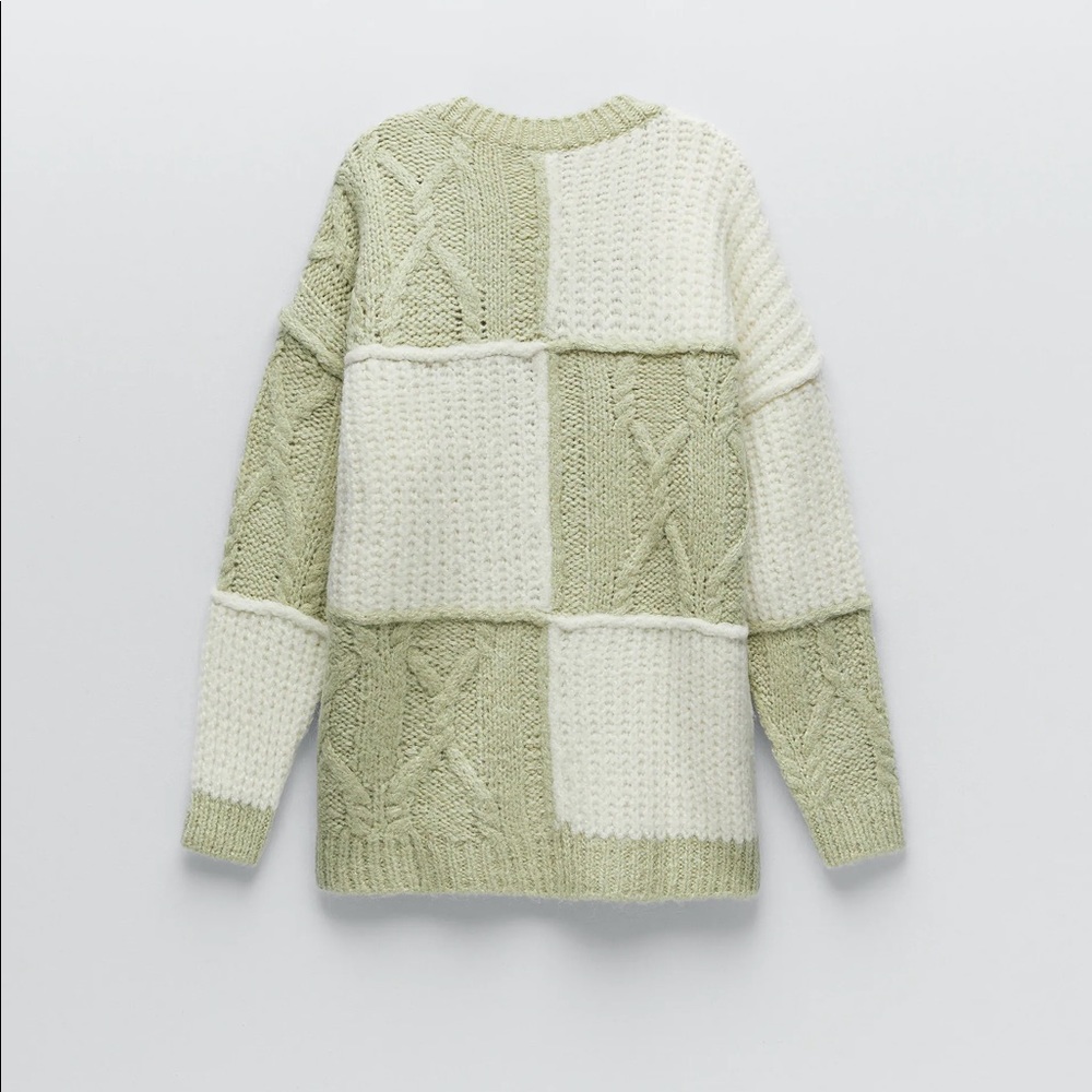 Zara Patchwork Knit Sweater M - Picture 3 of 6